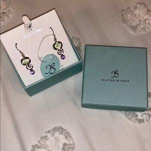 Sterling Silver Earrings with Gems